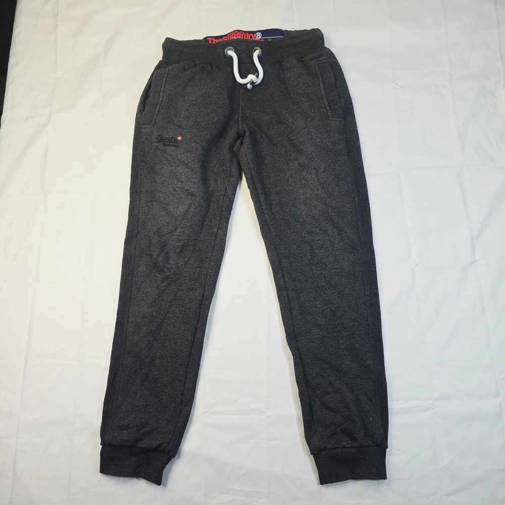 Superdry Men's Orange Label Jogger Sweatpants Small Grey Heathered Drawstring B9